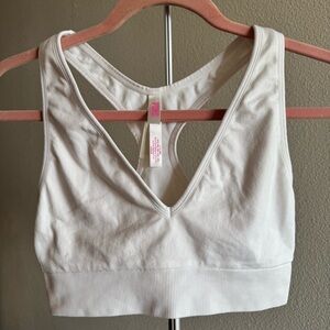 PINK Victoria's Secret White Sports Bra size Large
